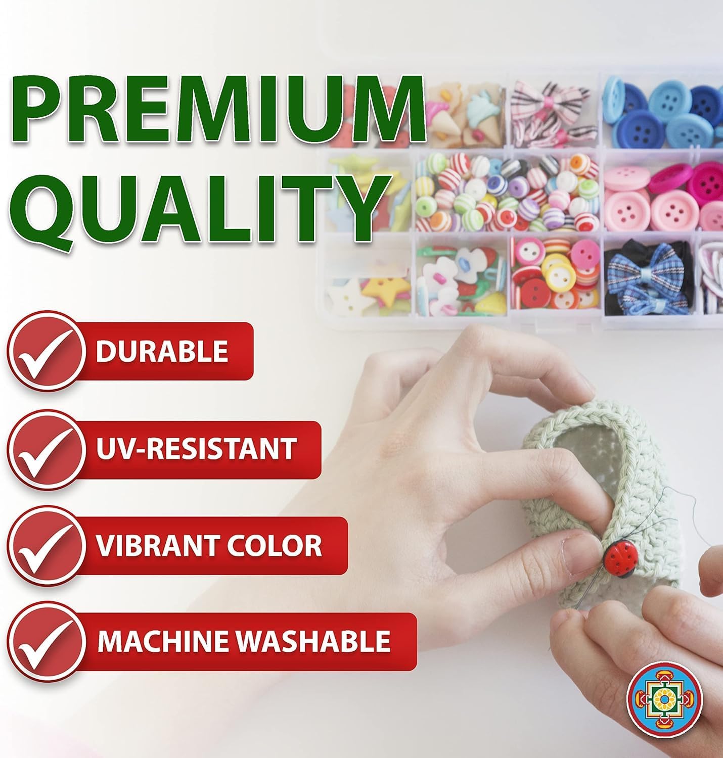 Mandala Crafts Bonded Nylon Thread Cream Heavy Duty Sewing Threads - 1250 YDs Size 138 420D T135 Tex 135 Thread for Leather Jeans Weaving Outdoor Marine Upholstery Threads