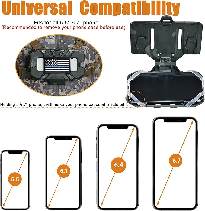 Tactical Plate Carrier Phone Mount, Universal Molle Phone Holder,Tactical Phone Holder Foldable Navigation Board for Tactical Vest Attachments