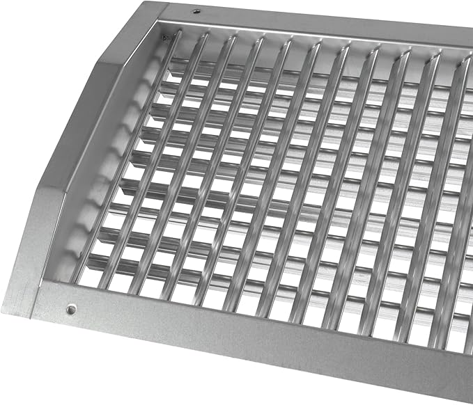 Repa Market 17" x 9" Inch Air Exhaust Grille for Round Ducts - 2 Adjustable Louvre Blades - Galvanized Air Supply Vent Cover - Side Fit Round Surface Canal Ducting from 19.68" to 55" Inches
