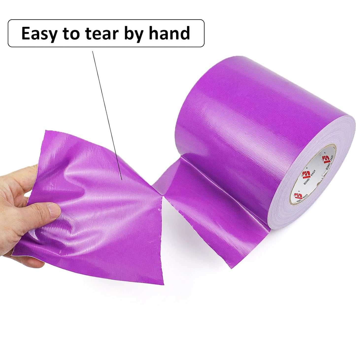 BOMEI PACK 6" Purple Duct Tape Heavy Duty,6 Inch x 60 Yards Purple Wide Rol Tape,Strong Strength,Flexible,No Residue,Waterproof and Tear by Hand,Multi-Use for Indoor & Outdoor Repairs