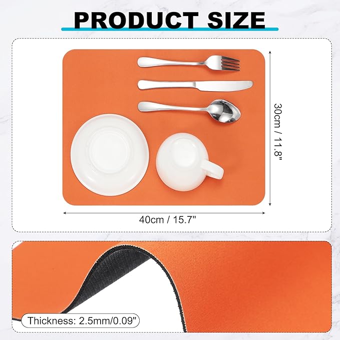 uxcell Silicone Mats for Kitchen Counter, 15.7" x 11.8" Non-Slip Countertop Protector Mat Heat Resistant Coffee Mat Waterproof Table Placemat, Orange