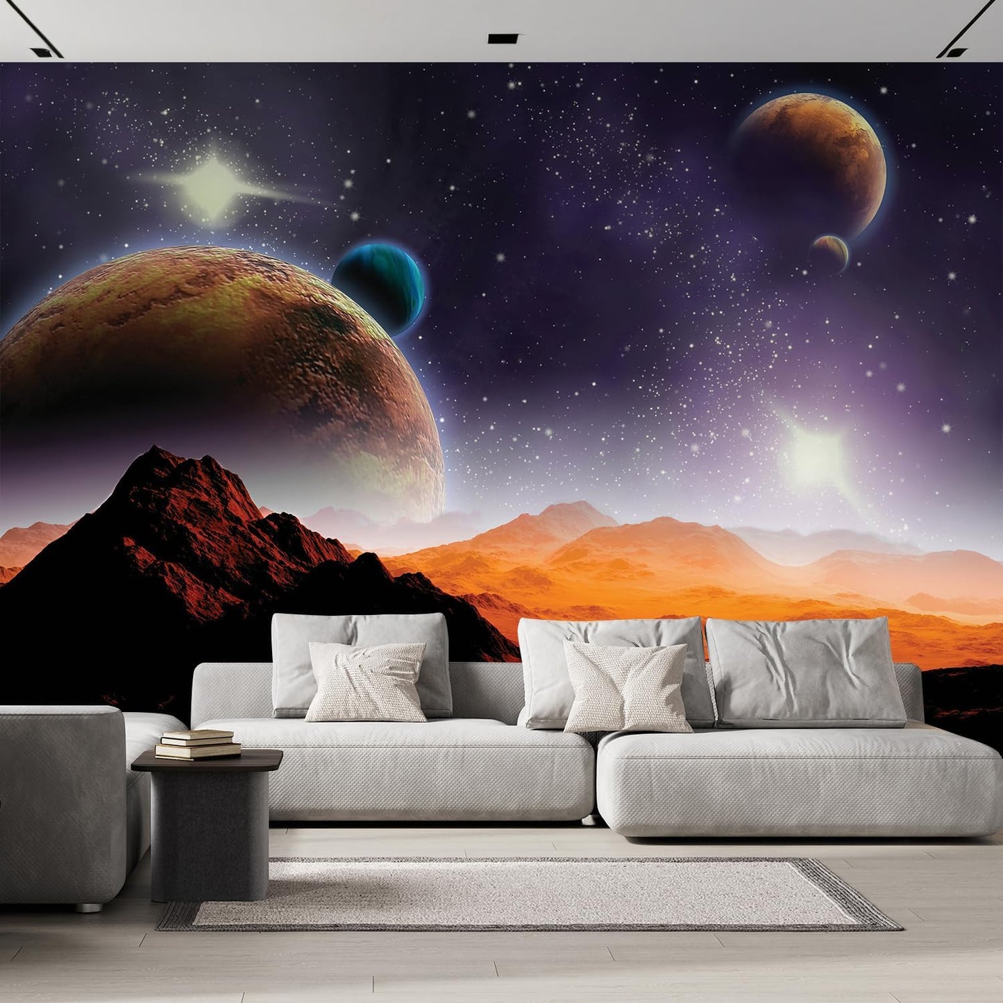 wall26 Peering into a Vibrantly Colored Space Wall Mural, Removable Sticker, Home Decor - 132x144 inches