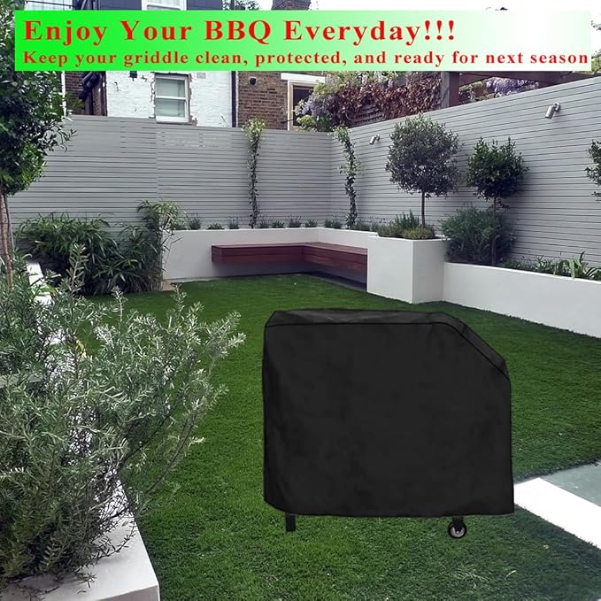 Grill Cover for Blackstone Duo 17 Griddle and Grill Combo, 600D Heavy Duty Waterproof Griddle Cover for Blackstone Model 1819 Grill Griddle Combo Black