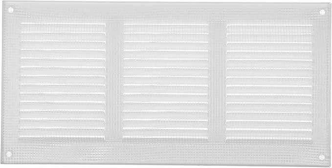Repa Market 12x6 Inch Air Vent Cover/White Galvanized Steel Louvered Grill Cover with Mesh Screen/Wall or Ceiling Vent/Durable Flush Mount HVAC Register for Indoor and Outdoor Ventilation
