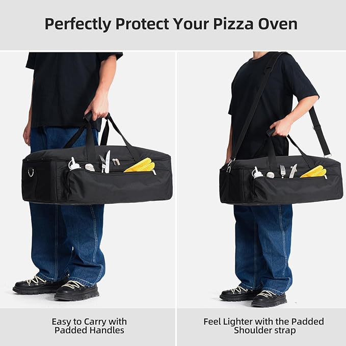 NOELIFE Bag for Ooni Koda 16, Portable Carrying Case with Pockets for Ooni Pizza Oven Accessories, Padded Carry Bag Made of Thickened Fabric, Heavy-Duty and Water Resistant (Oven Not Included)