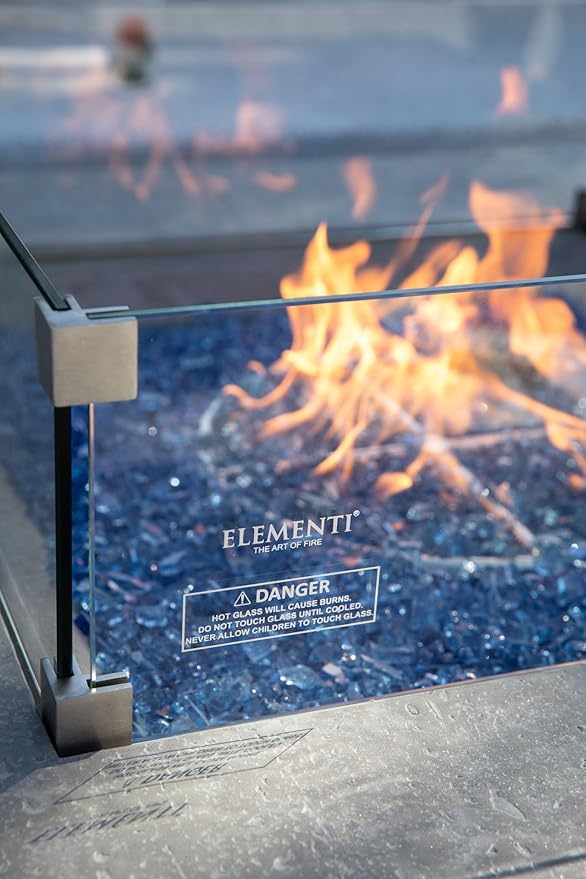 All Fire Table Pit Wind Screens and Stainless Steel Buner Lid from Eelemeti | Eelemeti Plus and Modeno (Wind Screens, Square 23.6" WS - 020)