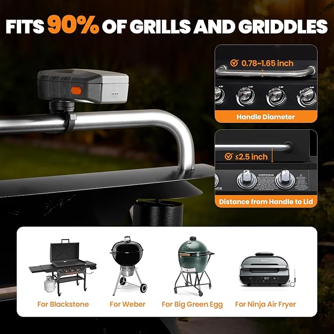Grill Light for Blackstone Griddle & Weber Grill, Coinicxcel Rechargeable LED BBQ Lights for Outdoor Grill with 160°Beam 2-Level Brightness Auto On/Off for Blackstone Griddle Accessories Gifts for Men