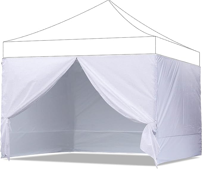 ABCCANOPY Side Wall 10x10, White (4 Walls Only, NOT Including Frame and Top)