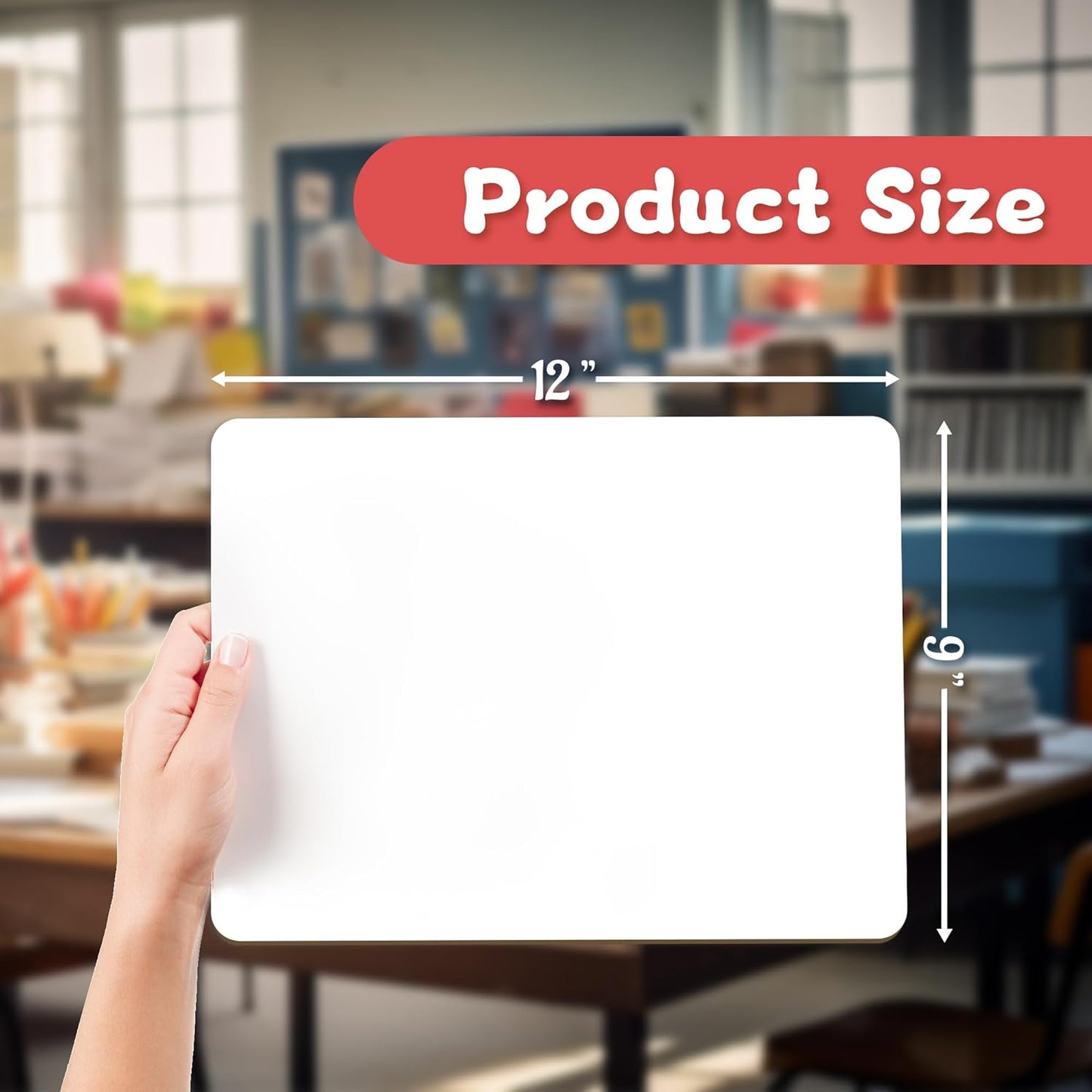 White Board Dry Erase Boards Classroom Pack Mini White Boards 9" x12” Double Sided Personal Whiteboards for Students Teachers School Supplies Lapboards (Set of 6 Boards & Erasers & Pens)