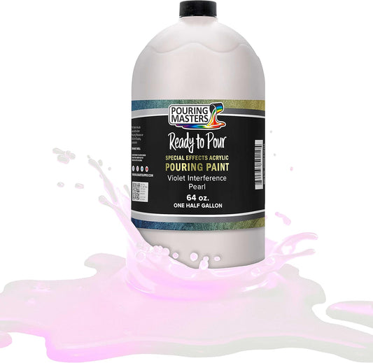 Pouring Masters Violet Interference Pearl Special Effects Acrylic Pouring Paint - Premium 64-Ounce Pre-Mixed Fluid Acrylic Paint - Fluid Art Supplies for Canvas, Wood, Paper, Tile & Rocks