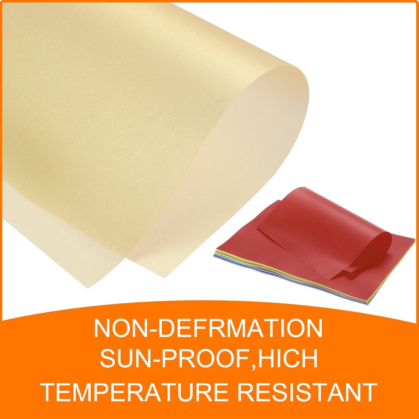 MECCANIXITY Colored Vellum Paper, 50 Sheet Orange Yellow Transparency 11.7 x 8.2 Printable Vellum Paper, Translucent Vellum Sheets for Printing Wedding Invitations, Ink Jet Laser Printer