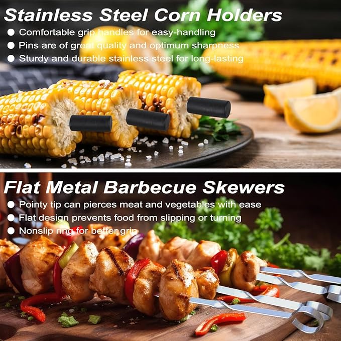 POLIGO 26PCS BBQ Accessories for Outdoor Grill Utensils Set Stainless Steel BBQ Tools Grilling Tools Set for Birthday Fathers Day Dads Presents, Barbecue Accessories Ideal Grilling Gifts for Men Women