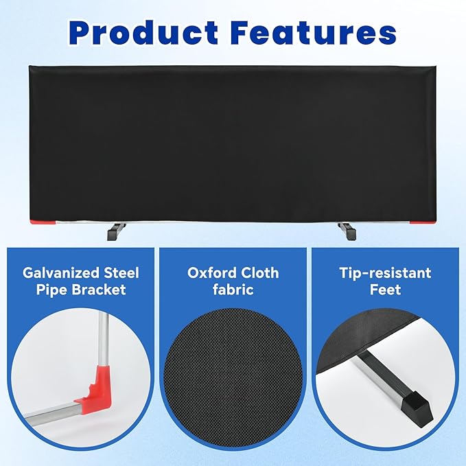 Pickleball Ball Barriers 3 Pack - Court Dividers for Pickleball Courts, Portable Black Barriers for Ball Containment and Court Division