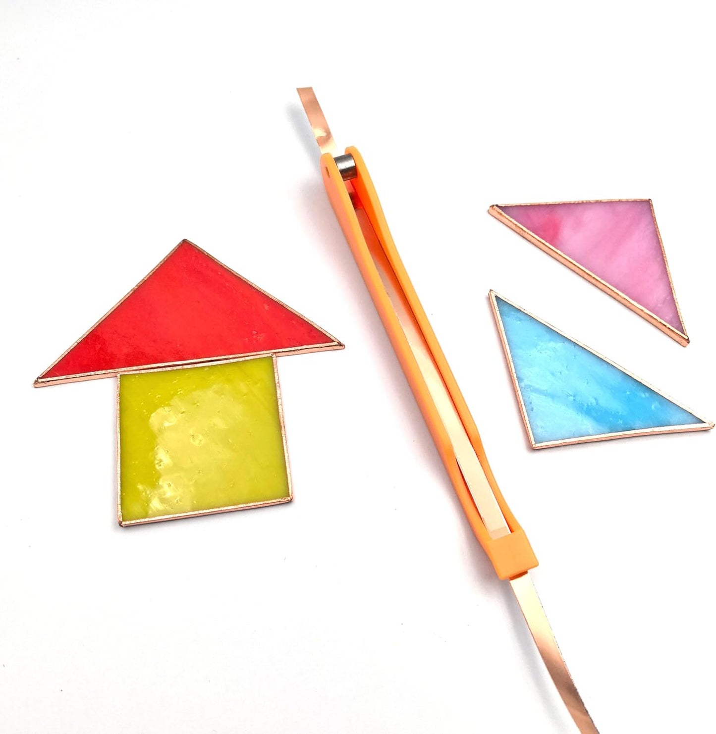 Copper Foil Hand Foiler for Stained Glass, 7/32" and 1/4" Hand Foiler Tool Kits, Orange