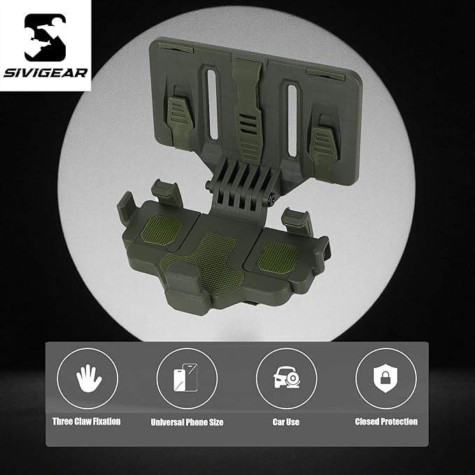 Tactical Phone Holder Available in Full Size Plate Carrier Phone Mount Adjust Nylon Molle Phones Holder for Tactical,Car,Office (Ranger Green)