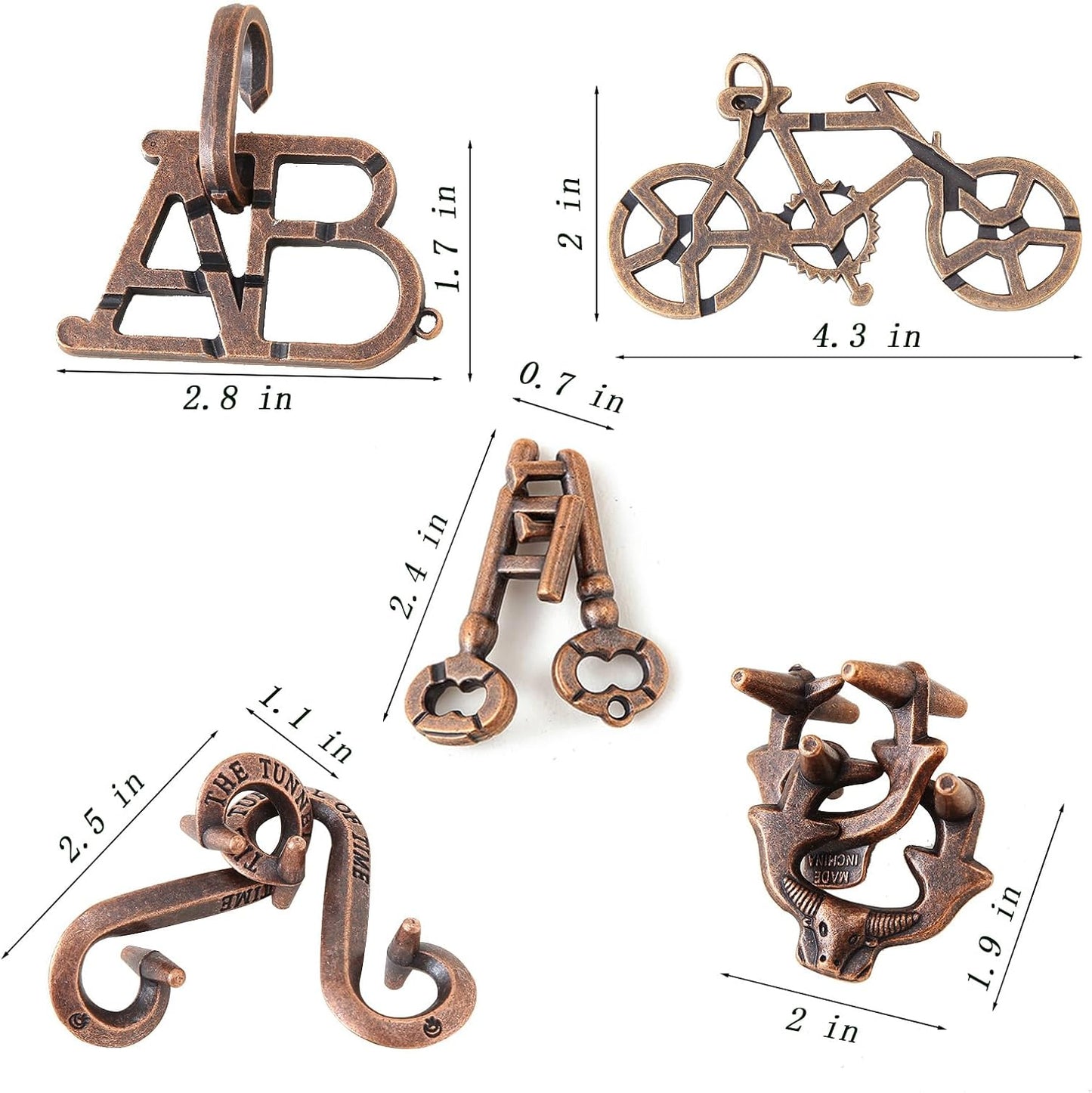 Brain Teaser Puzzles,5 Pieces Metal Cast Puzzle Games Toys for Kids and Adults IQ Test,IQ Educational Box for Teens