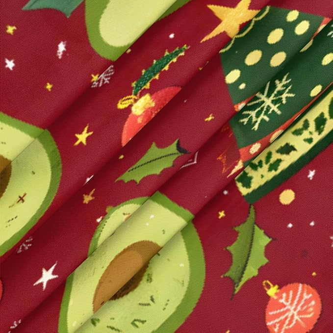Christmas Tree Avocado Green Round Table Cloth Cover, Elastic Edge Waterproof Wipeable Tablecloths 45"-56" Polyester Tablecloth for Party Restaurant Banquet Holiday Camping Outdoor Picnic