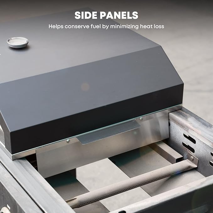 Stanbroil Pizza Oven for Blackstone 36" Gas Griddle Cooking Station, Outdoor Pizza Maker with Side Panels and Temperature Gauge, 17.7 in. x 13.7 in. Pizza Stone