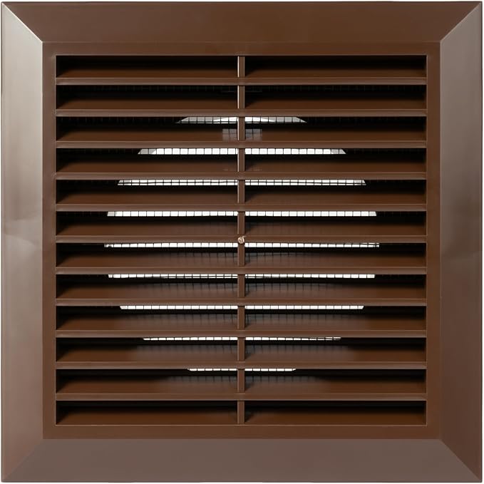Brown 4" Inch Ventilation Grille - Inside/Outside use - (Flange 3.9"Ø/Cover 6.7"x6.7") - Air Vent Louver - Exhaust Hood - Available 3 Sizes / 4 Colors, Brown