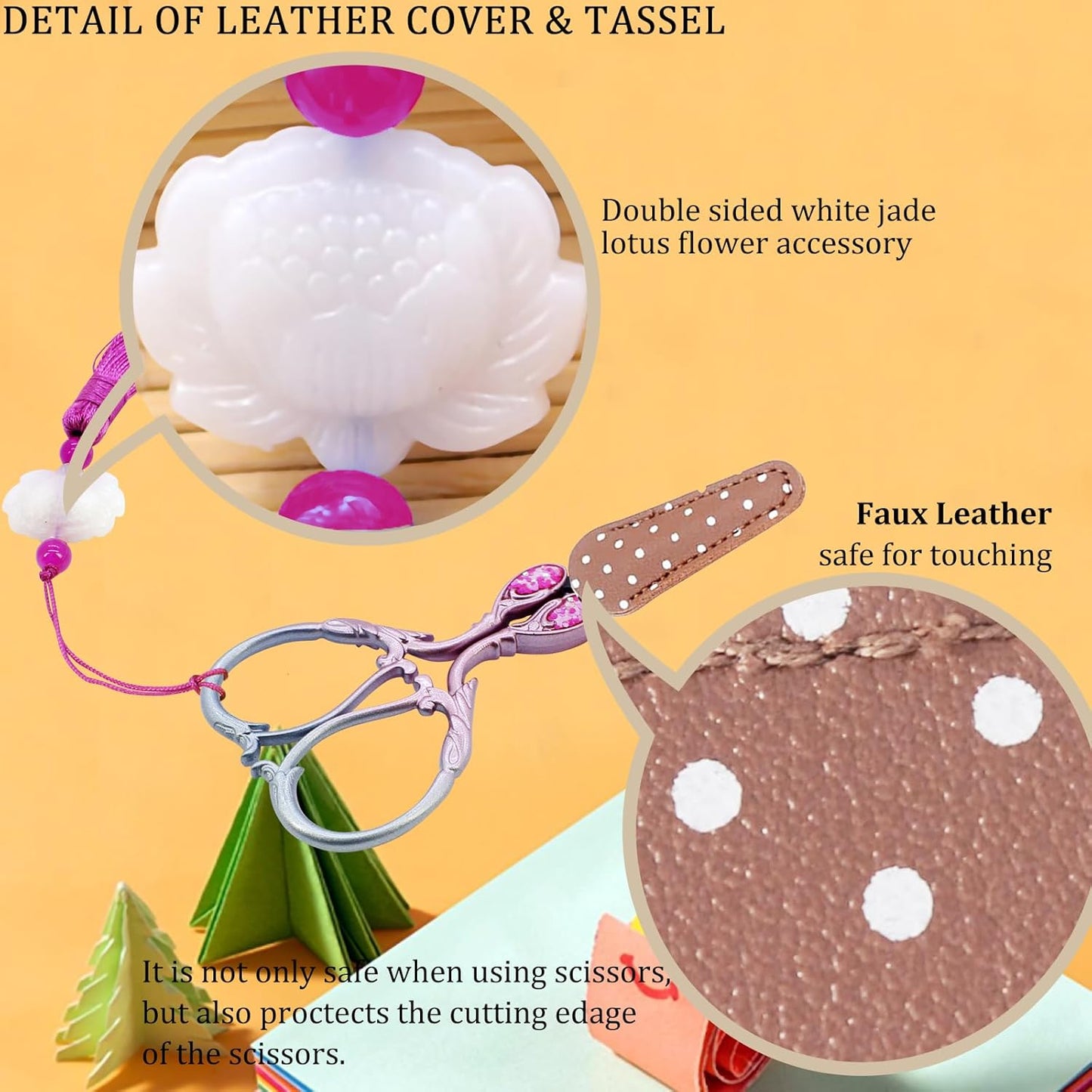 BIHRTC Cross Stitch Scissors Sharp Stainless Steel Dressmaker Scissor with Cover Tassel Vintage Needlework Shears for Embroidery Sewing Machine Needlework Beading DIY Threading