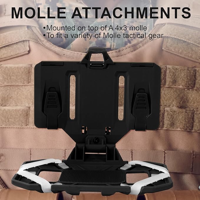Plate Carrier Accessories Tactical Gear Molle Vest Phone Chest Mount Holder Agilite - Fits Screen Size 4.7"-6.7" (Black)