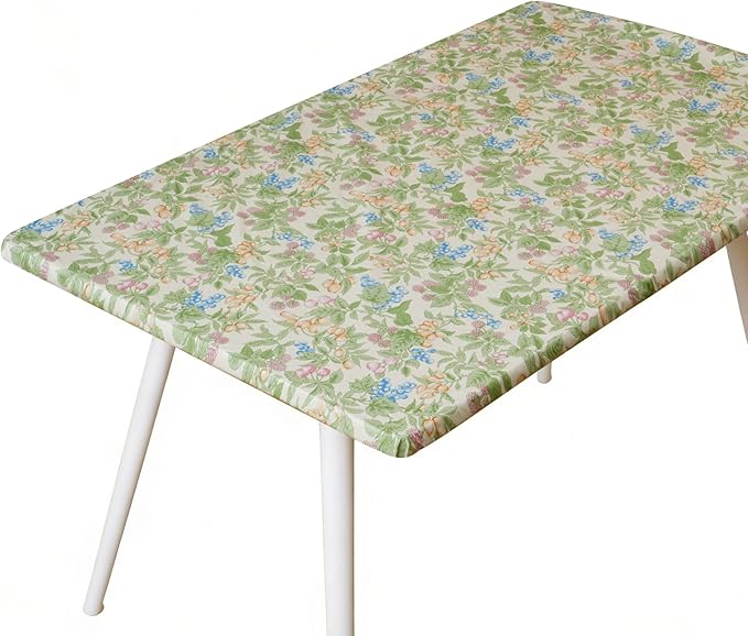 Rectangle Picnic Table Cloth, Elastic Waterproof Fitted Vinyl Tablecloths for 4 Foot Tables, Wipeable Flannel Backed Table Covers for Dining, Camping, Outdoor(Mulberry,30"x48")