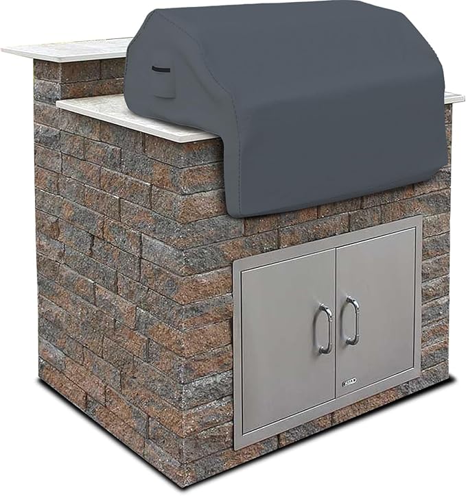 Covers & all Built-in Outdoor Grill Cover, Durable 12 Oz Waterproof Cover Max Material with Air Pocket & Elastic for Snug Fit (57" W x 27" D x 26" H Inches, Grey)