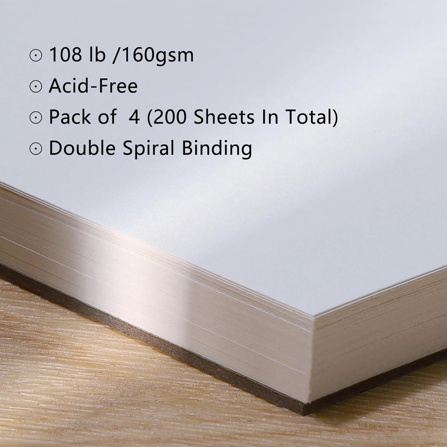 4 Pack Mixed Media Sketchbook, 5.5x8.5 inches Drawing Paper Sketch Book, 98lb/160gsm Heavyweight Spiral Bound Sketch Pads, Suitable for Wet and Dry Media, Drawing, Painting, Sketching(200 Sheets)