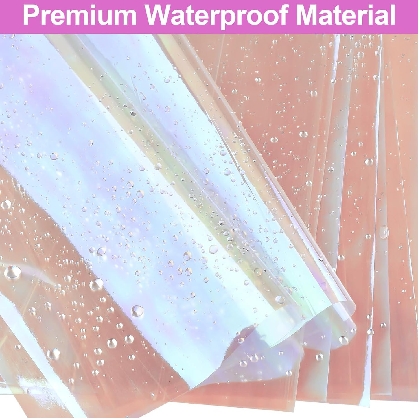 PEASUG 120 PCS Iridescent Cellophane Sheets, 7.5x7.5 Inches Holographic Candy Cellophane Wrap, Iridescent Paper for DIY Crafts Project, Art, Lights, Window Decoration