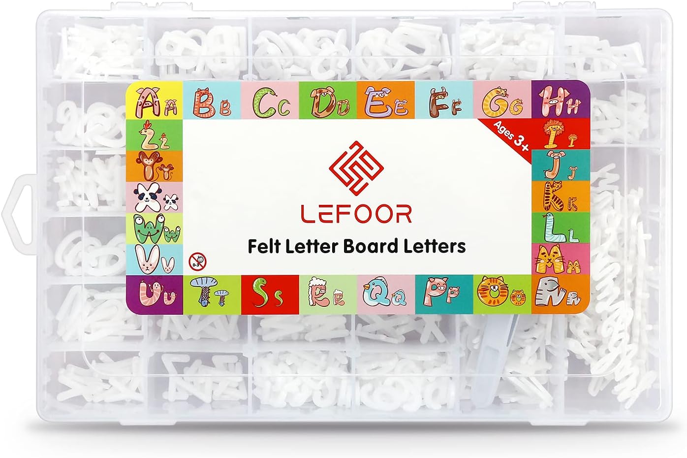 Letter Board Letters Only,698 PRE-Cut Characters (3/4 Inch,White) with Sorting Tray,Felt Letter Board Letters (Choice D)