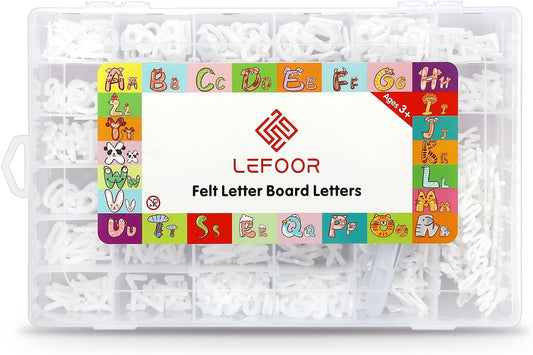 Letter Board Letters Only,698 PRE-Cut Characters (3/4 Inch,White) with Sorting Tray,Felt Letter Board Letters (Choice D)