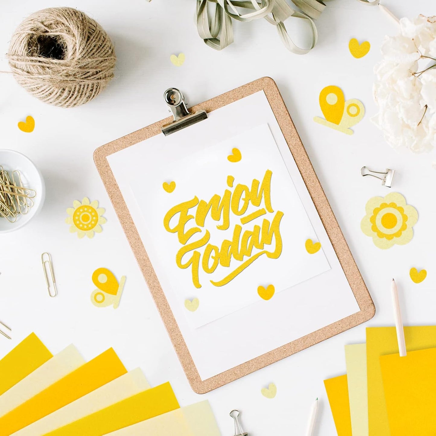 Whaline 18Pcs Felt Fabric Sheets Soft Thick Assorted Yellow Craft Felt Pack for DIY Craft Sewing Patchwork Art Projects, 3 Colors, 7.9 x 11.8 Inch