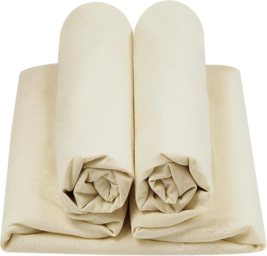 HOTGODEN Light Weight 100% Cotton Muslin Fabric: 63 inch x 2,5,10 Yards Unbleached Muslin Linen Fabric Material for Sewing Material Apparel Cloth