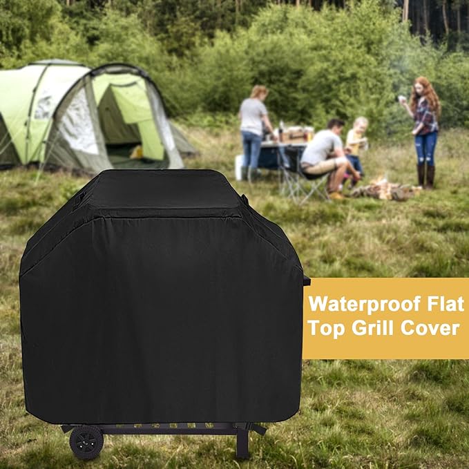 Waterproof Griddle Cover, Dustproof BBQ Grill Cover for Royal Gourmet CD1824AX 24 inch Charcoal Grill,Barbecue Grill Covers for Smoker Grill,52" x 25" x 48"