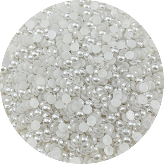 3000pcs 6mm Half Pearls for Crafts Flatback Round Half Pearl Beads for Jewelry Making Nail Art Scrapbook Craft Wedding Dress Decoration(White)