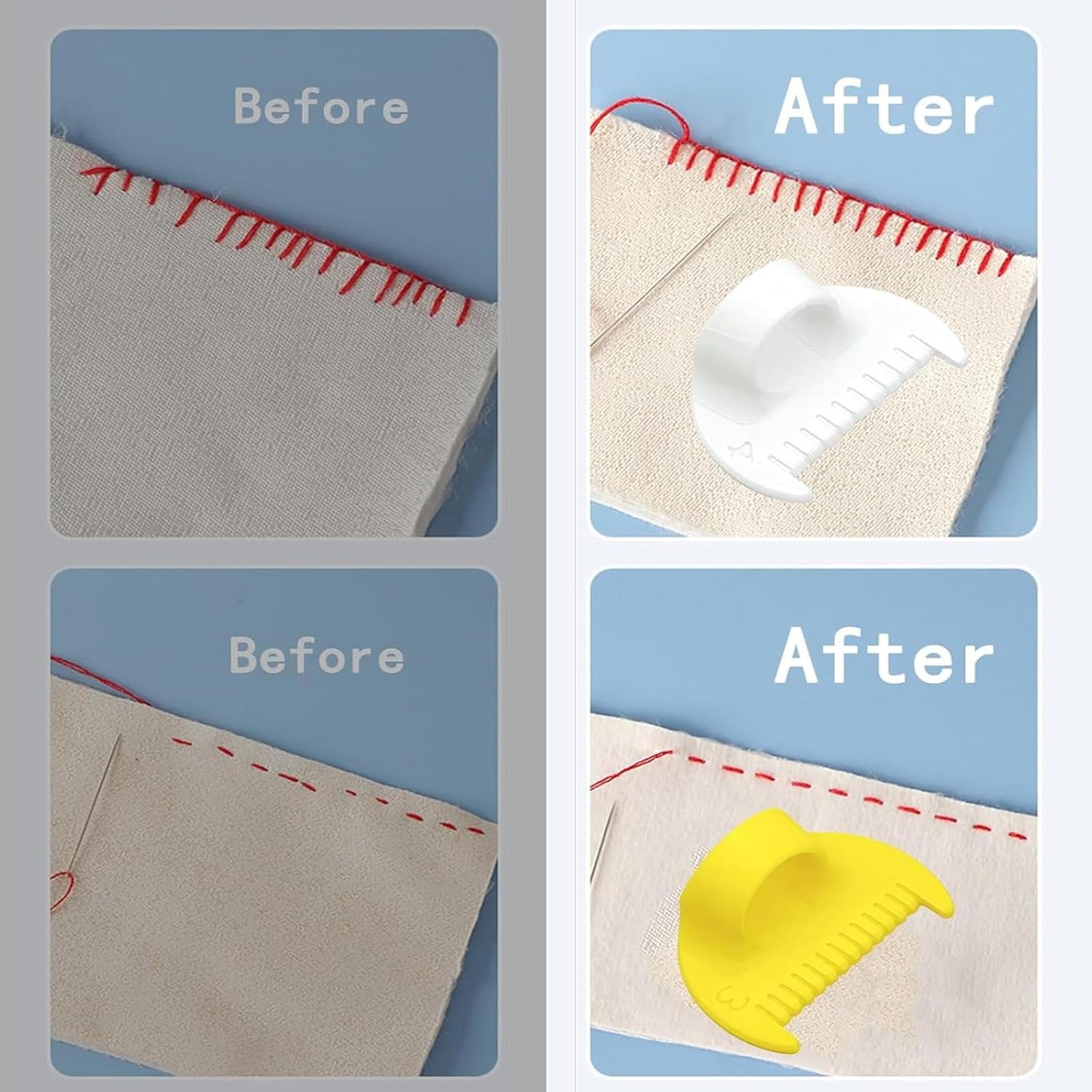 2mm-6mm Seam Guide for Hand Sewing Edge Lockranding Tool 5 PCS Set for Leather/Fabric/Craft Sew, Cyan