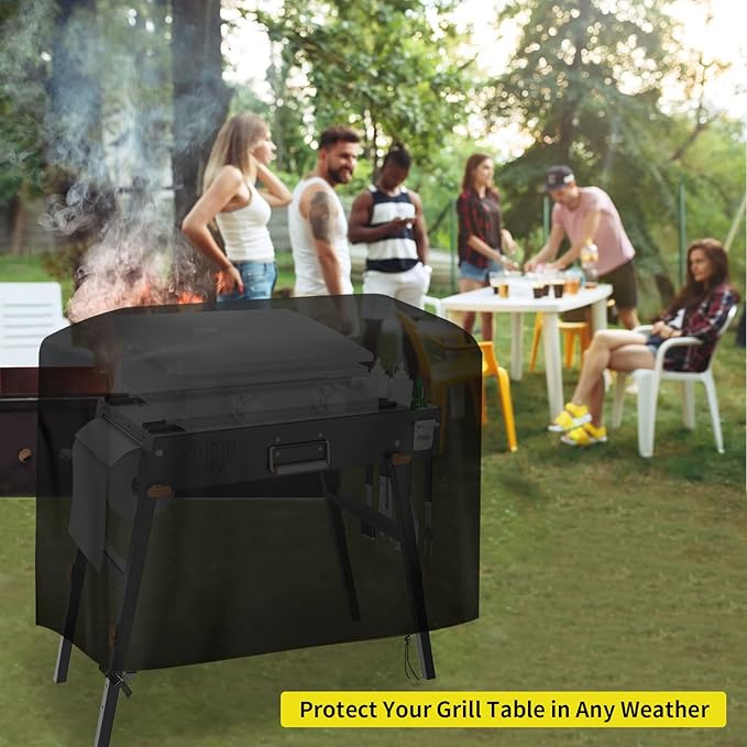 Griddle Cover for Yukon Glory Portable Grill Table, Outdoor 22 inch 17 inch Griddle Table Cover Waterproof Grill Stand Cover BBQ Grilling Cover Black - 34" L×24" W×32" H