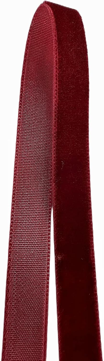 Vintage Burgundy Velvet Ribbon, 3/8 Inch X 25Yd