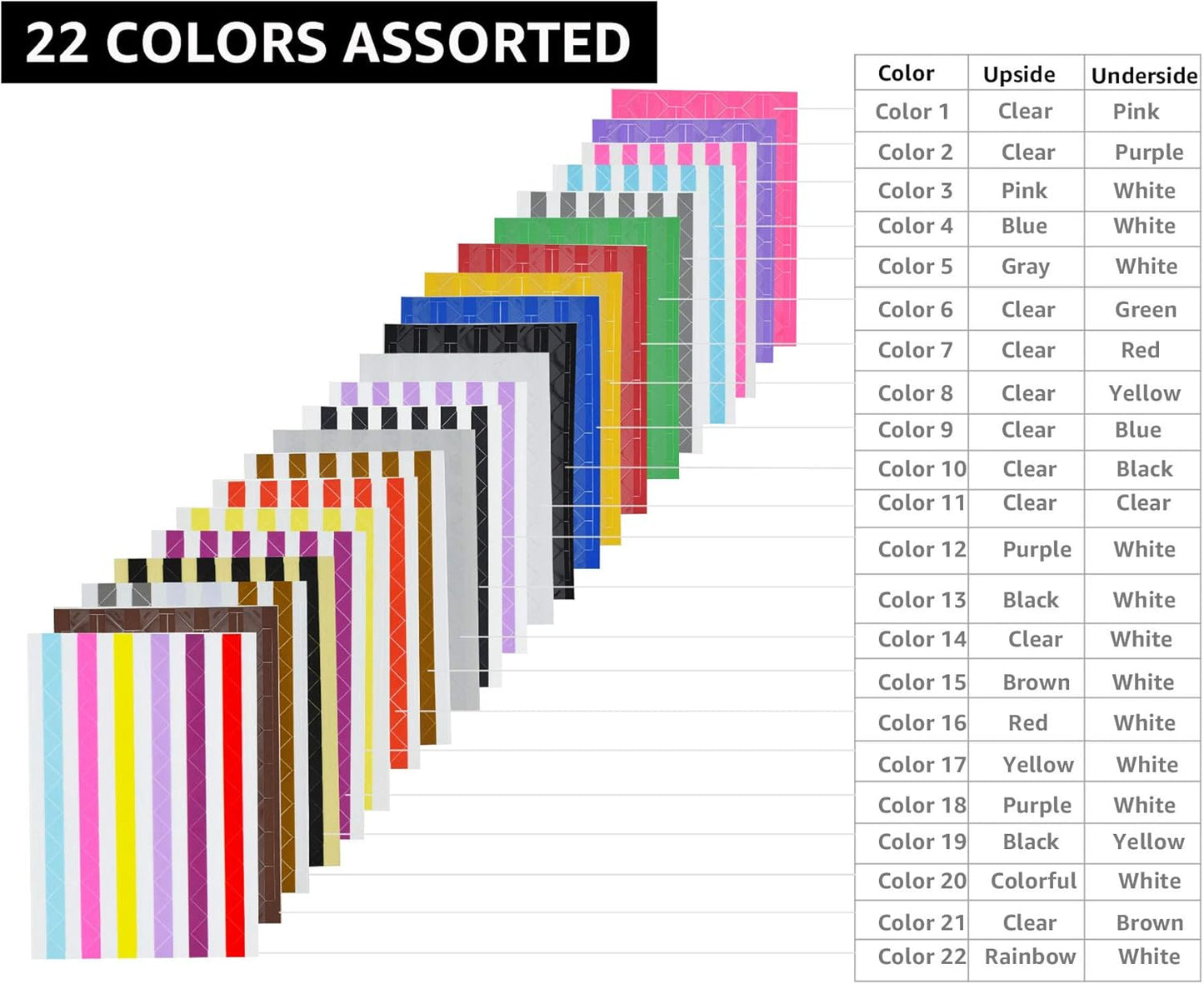 VIPbuy 2244 Count (22 Colors Assorted) Photo Mounting Corner Stickers Self Adhesive for Scrapbook Photo Albums DIY Craft, 22 Sheets