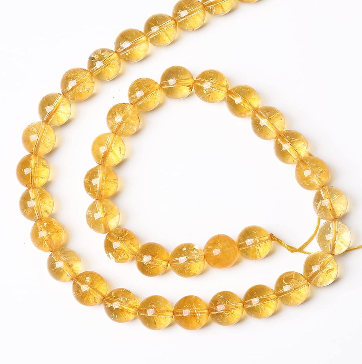 4mm 90Pcs Natural Citrine Beads for Jewelry Making Gemstone Round Loose Beads DIY Bracelet Necklace (Citrine, 4mm)