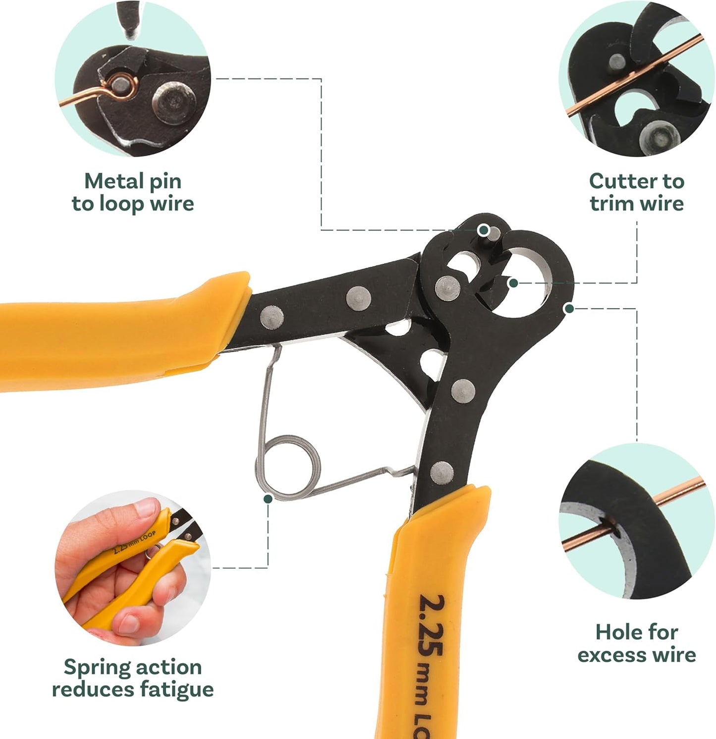 The Beadsmith One Step Looper – Create and Trim Consistent 2.25 mm Loops for Jewelry, Use With 18-26g Craft Wire