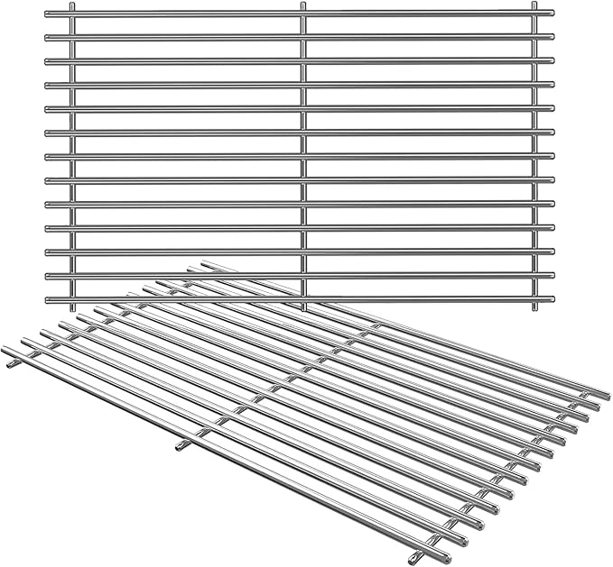 17.5" Grill Grates for Weber Spirit E210 E220 & Spirit II E210 E220 Series Grills with Front Control Knobs;304 Stainless Steel Grates;Weber Grill Grates 7637;Weber Grill Grids (2 Pcs)