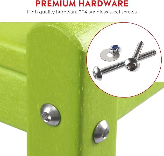 Costaelm Outdoor Side Table, 2-Tier Small Patio Coffee Tables for Outside, Outdoor End Tables for Patio, Adirondack Side Table for Outside, Outside Table for Pool, Porch, Garden, Lime