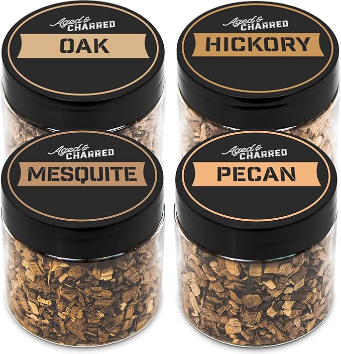 400 Cocktail Smoker Wood Chips - Bold Flavors Big Pack - Pecan, Hickory, Oak, Mesquite - Whiskey Smoker Wood Chips for Bourbon & Cocktail Smoker Kits