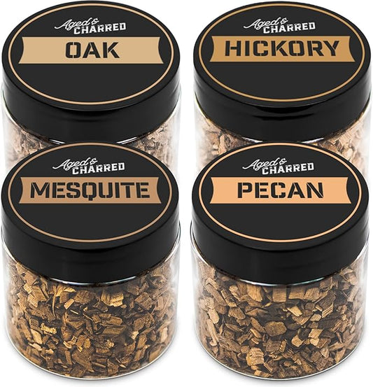 400 Cocktail Smoker Wood Chips - Bold Flavors Big Pack - Pecan, Hickory, Oak, Mesquite - Whiskey Smoker Wood Chips for Bourbon & Cocktail Smoker Kits