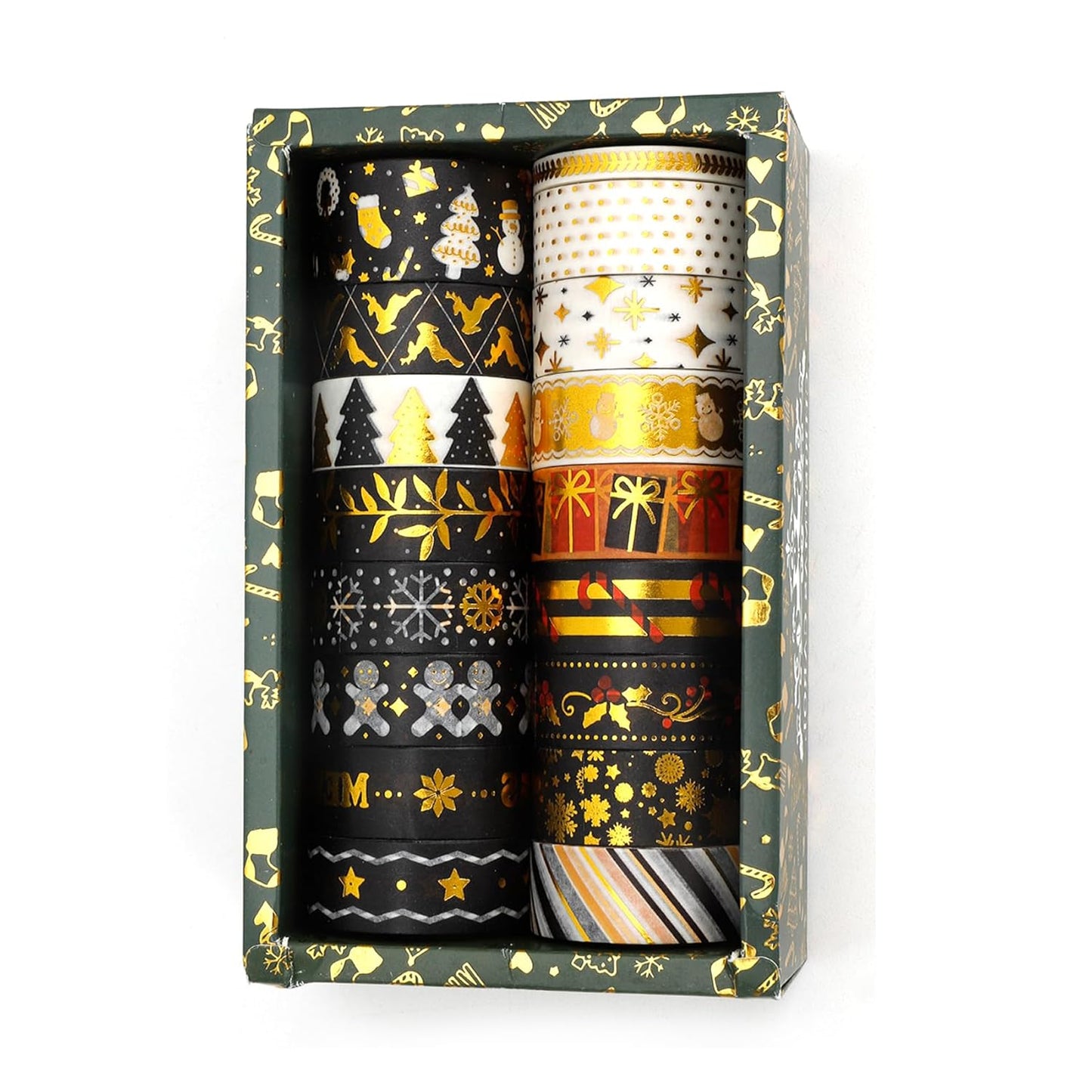 17 Rolls Christmas Washi Tape Set Holiday Washi Tape for Journaling Decorative Tapes Christmas Packing Tape Designs Journaling Kit for Women Gifts for Daughter Granddaughter Stocking Stuffer for Women