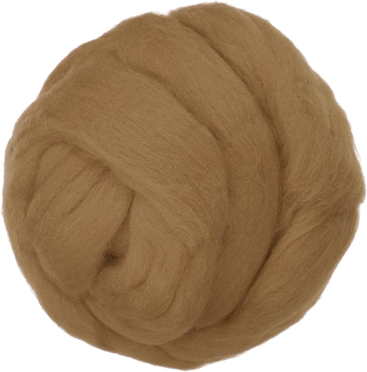 PATIKIL Wool Roving Yarn, 80G/2.82OZ Soft Felting Wool Pure Chunky Roving Yarn Bulk for Needle Felting Knitting Blanket Spinning Weaving DIY Craft, Dark Coffee