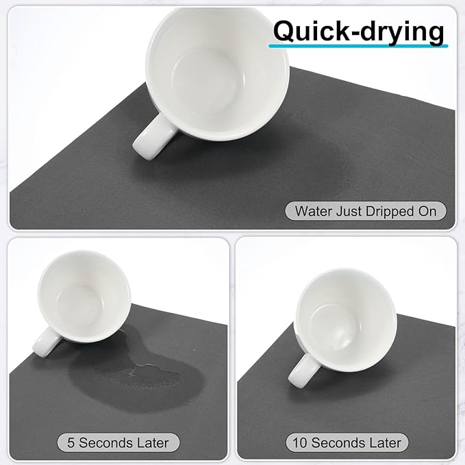 uxcell Silicone Mats for Kitchen Counter, 23.6" x 15.7" Non-Slip Countertop Protector Mat Heat Resistant Coffee Mat Waterproof Table Placemat, Dark Gray