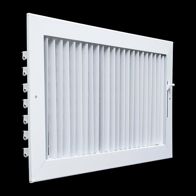 Fits 16x8 Duct Opening Steel Adjustable Air Supply Grille by Handua | Register Vent Cover Grill for Sidewall and Ceiling | White | Outer Dimensions: 17.75" X 9.75"