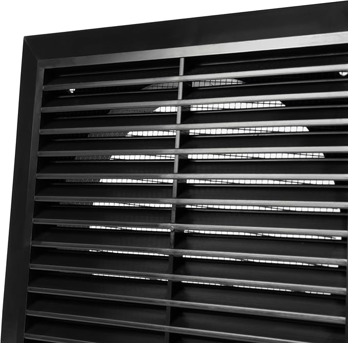 Black 6" Inch Ventilation Grille - Inside/Outside use - (Flange 5.9"Ø/Cover 8"x8") - Air Vent Louver - Exhaust Hood - Available 3 Sizes / 4 Colors.
